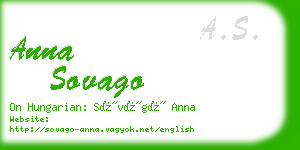 anna sovago business card